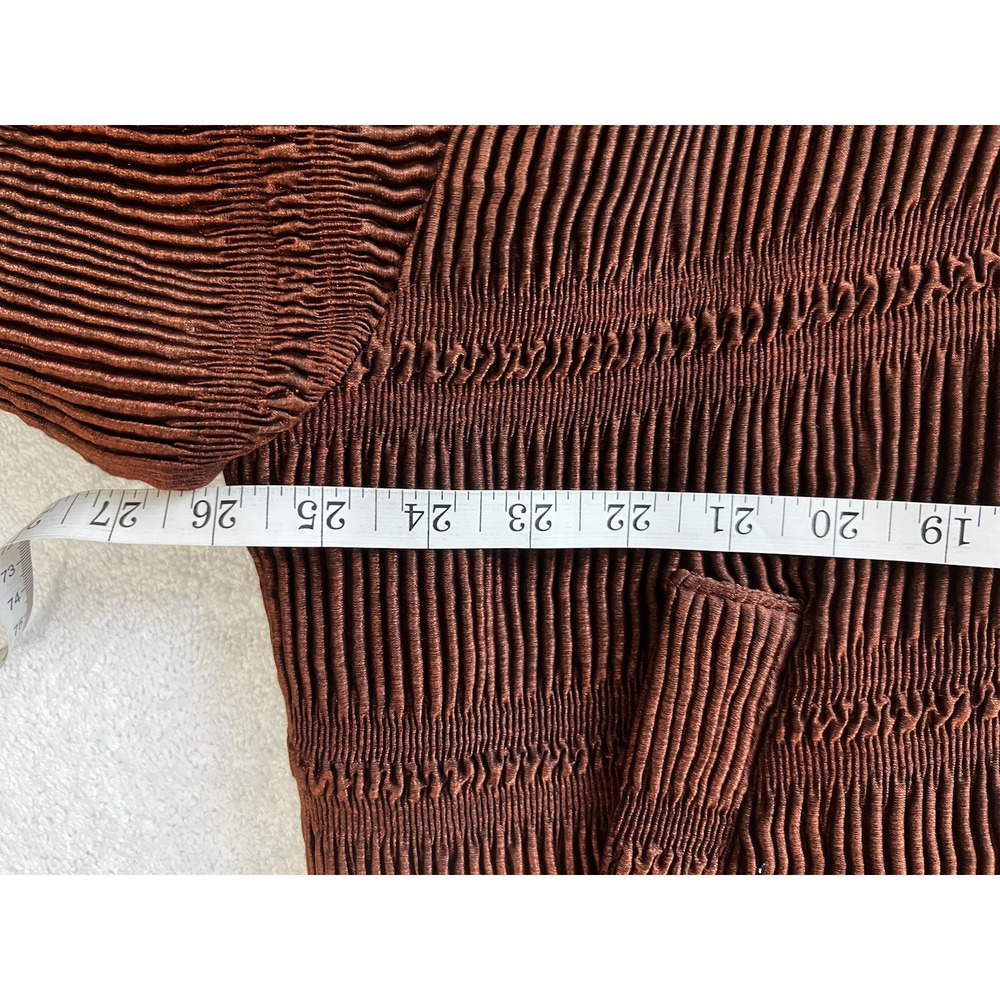 Vtg Copper color Avant garde Bomber textured Lightweight Unisex Jacket Sz 4=M/XL - Picture 10 of 10